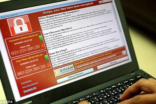 mã độc WannaCry lại một lần nữa tái xuất? (ảnh: Daily Mail)
