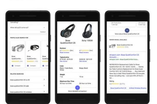 Google bổ sung thêm công cụ hỗ trợ mua sắm (ảnh: Phone Arena)