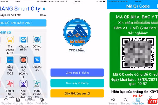 Các ứng dụng tích hợp dữ liệu tiêm vaccine và cấp mã QRCode cho người dân TP Đà Nẵng
