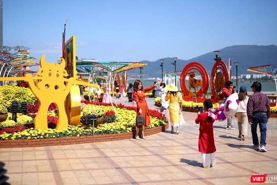 Người dân và du khách du xuân ở Đà Nẵng 