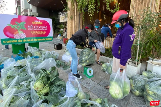 Điểm giải cứu nông sản từ Hải Dương tại số nhà 370 đường 2/9 (quận Hải Châu, TP Đà Nẵng).