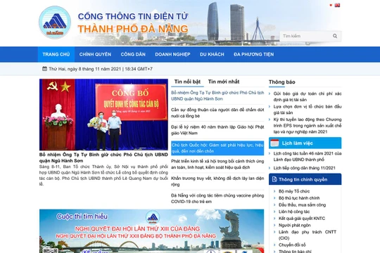 Trang web Cổng thông tin điện tử TP Đà Nẵng