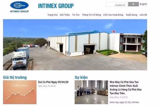  Intimex Group đã giành thắng lớn trong cuộc đua bán 400.000 tấn gạo trong tháng 4-2020. Ảnh chụp màn hình trang mạng của Intimex Group: Trung Chánh