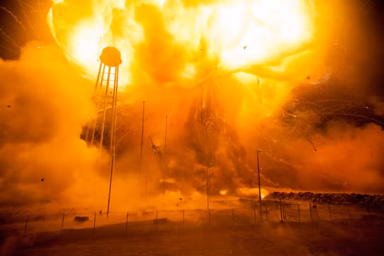 Một vụ nổ tên lửa ngay sau khi hoả tiễn rời bệ phóng (ảnh minh hoạ).