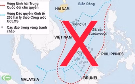 Tuyên bố chủ quyền phi pháp "đường lưỡi bò" do Trung Quốc tự ý vẽ, đòi hỏi với phần lớn diện tích Biển Đông đã bị Tòa trọng tài thường trực quốc tế bác bỏ ngày 12/7/2016.