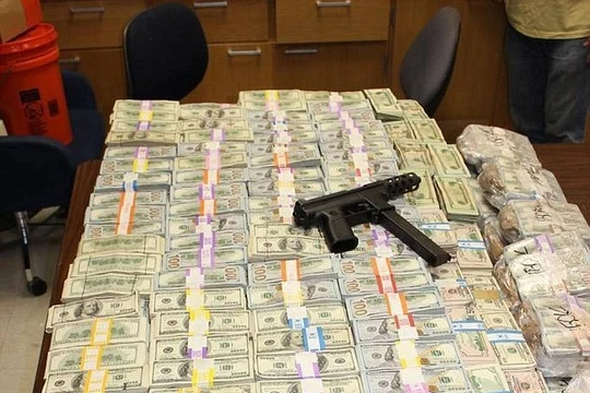 Số tiền cực lớn mà cảnh sát Mỹ đã thu giữ.