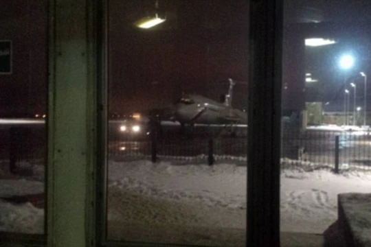 Hình ảnh cuối cùng của chiếc máy bay Tu-154 trước khi cất cánh và rơi xuống biển. (Nguồn: Daily Mail)