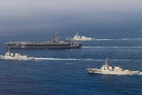 Cụm tấn công tàu sân bay USS John C. Stennis trên Thái Bình Dương ngày 2/5/2015. Ảnh tư liệu.