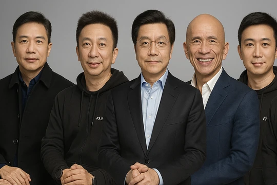 Năm gương mặt tiêu biểu đại diện cho các nhân tài công nghệ ở nước ngoài về nước kinh doanh thành công. Ảnh: Baidu.