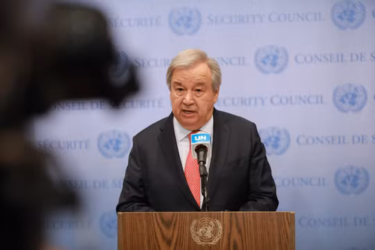 Tổng thư ký António Guterres cảnh báo nguy cơ Liên Hợp Quốc phá sản. Ảnh: Xinhua. 