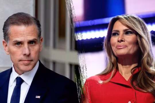 Bà Melania Trump (phải) đe dọa kiện đòi Hunter Biden bồi thường 1 tỷ USD. Ảnh: Gazetaexpress.