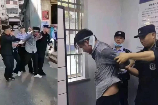 Ngô X, kẻ gây ra vụ thảm sát ở An Khánh, An HUy hôm 5/6 bị bắt giữ (Ảnh: Đa Chiều).