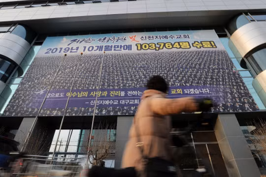 Nhà thờ của giáo phái Shincheonji (Tân Thiên Địa) ở Daegu giờ đây đã trở thành ổ dịch nghiêm trọng (Ảnh: Yonhap).