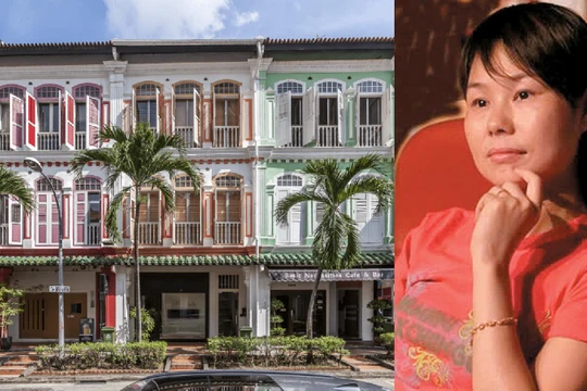 Bà Trương Anh và ba căn shophouse vừa mua gây xôn xao dư luận (Ảnh: Toutiao).
