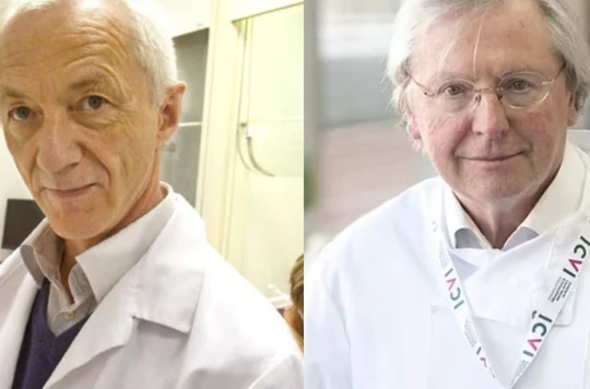 Hai chuyên gia Giáo sư Angus Dalgleish (Phải) và Birger Sorensen (trái). Ảnh: Đông Phương.