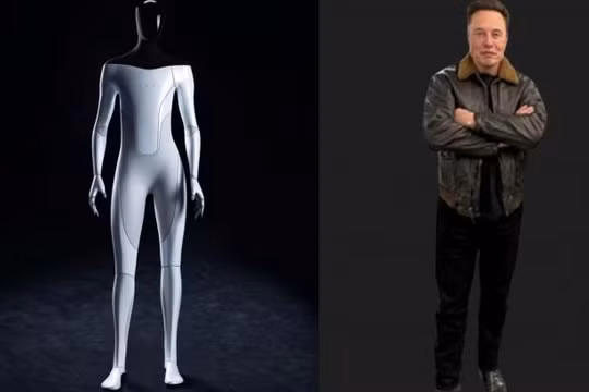 Ông chủ Tesla Elon Musk và robot Optimus dự kiến sẽ ra mắt ngày 1/10 tới đây (Ảnh: Creaders).