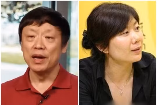 Tổng biên tập Thời báo Hoàn cầu Hồ Tích Tiến và bà Đoàn Tĩnh Đào, người tố cáo ông với Ủy ban Kiểm tra kỉ luật Trung ương Trung Quốc (Ảnh: Dongfang). 