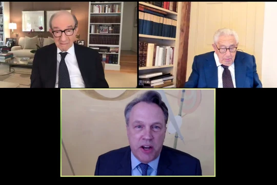 Ông Henry Kissinger tham gia Diễn đàn Kinh tế mới Bloomberg 2020 trực tuyến hôm 16/11 (Ảnh: Guancha).