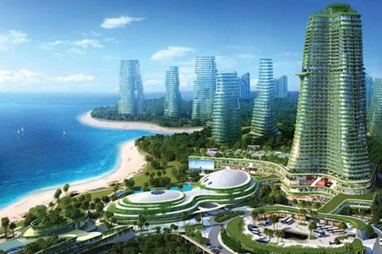 Dự án "Forest City” (Thành phố rừng) của tập đoàn Country Garden tiêu tốn 100 tỉ USD có nguy cơ trở thành "Siêu thành phố ma" (Ảnh: NST).
