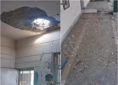 Bom do UAV thả làm thủng trần nhà (Ảnh: Time of India)