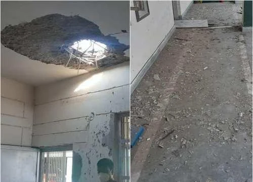 Bom do UAV thả làm thủng trần nhà (Ảnh: Time of India)