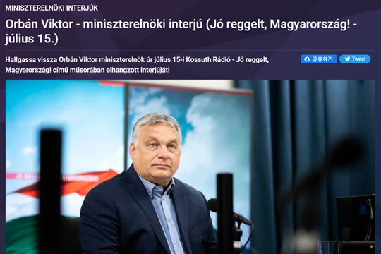 Thủ tướng Hungary Viktor Orban trả lời phỏng vấn trên đài phát thanh hôm 156/6. Ảnh: Kossuth Radio).