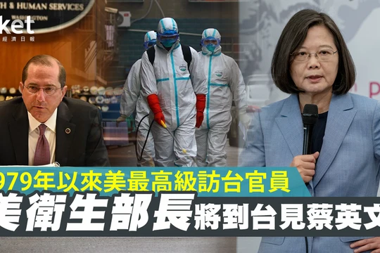 Việc Bộ trưởng Y tế Alex Azar trở thành quan chức Mỹ cao nhất sắp thăm Đài Loan kể từ 1979 và gặp bà Thái Anh Văn đang gây rúng động dư luận (Ảnh: Hket).