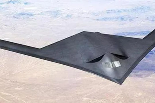 Hình vẽ mô phỏng máy bay ném bom chiến lược tàng hình H-20 của Trung Quốc (Ảnh: Dingsheng).