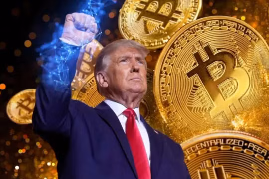Donald Trump được gọi là "tổng thống tiền điện tử" do chính sách cấp tiến với đồng Bitcoin. Ảnh: Businesstoday.