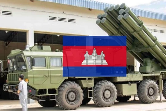 Một dàn phóng AR-2/PHL-03 của Quân đội Campuchia. Ảnh: ETtoday.