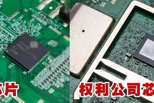 Chip có bản quyền của Huawei (phải) và chip vi phạm của Zunpai (trái) (Ảnh: Sohu).