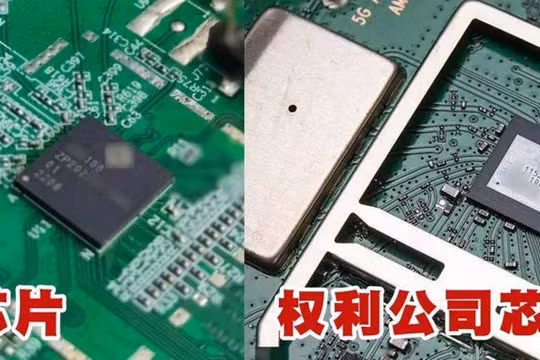 Chip có bản quyền của Huawei (phải) và chip vi phạm của Zunpai (trái) (Ảnh: Sohu).