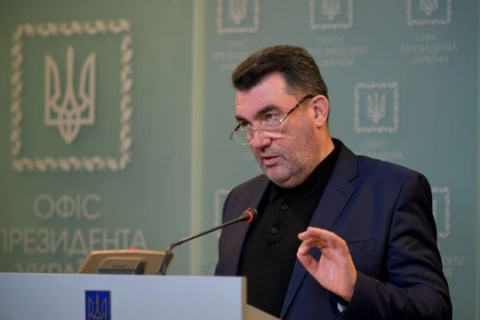 Ông Oleksiy Danilov, Tổng thư ký Ủy ban Quốc phòng và An ninh quốc gia Ukraine thông báo sẽ quốc hữu hóa Công ty Motor Sich (Ảnh: Apolo).