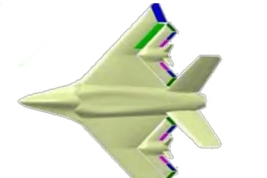 Hình vẽ tiết lộ về máy bay chiến đấu thế hệ thứ 6 với hai máy bay không người lái ở sau cánh (Ảnh: Chinatimes).