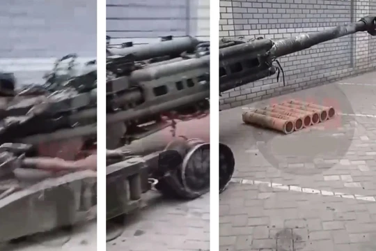 Khẩu lựu pháo M777 của Ukraine bị quân Nga thu giữ (Ảnh: Defense Blog). 