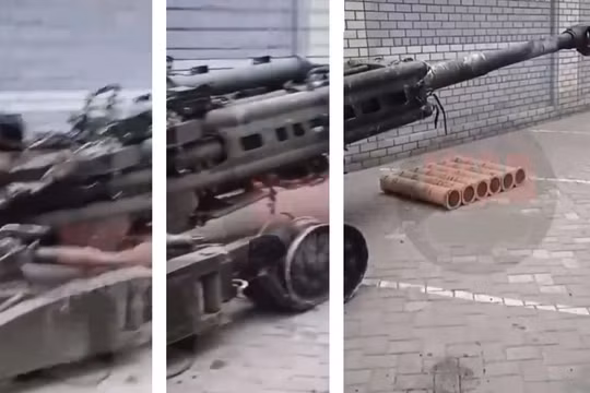 Khẩu lựu pháo M777 của Ukraine bị quân Nga thu giữ (Ảnh: Defense Blog). 