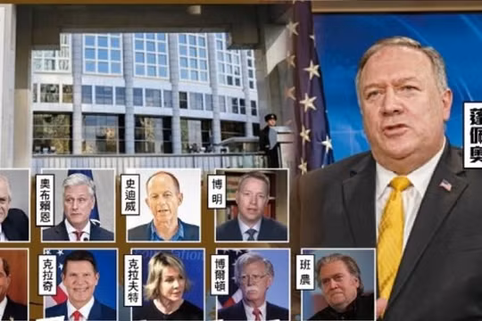 Vào nửa đêm ngày 20/1,Bộ Ngoại giao Trung Quốc công bố lệnh trừng phạt 28 cựu quan chức trong chính phủ ông Trump (Ảnh: Dongfang). 