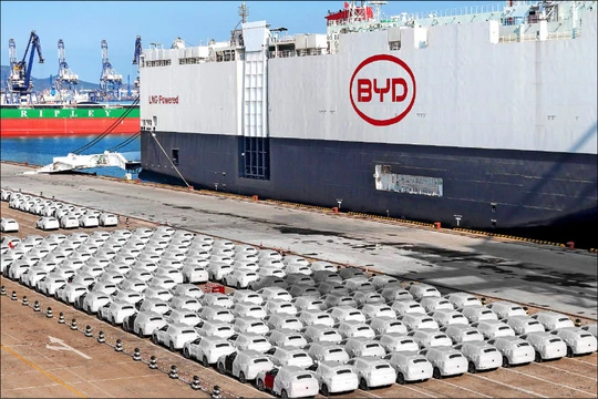 Hãng BYD bán 3,26 triệu xe trong ba quý đầu 2025. Ảnh: Sina. 