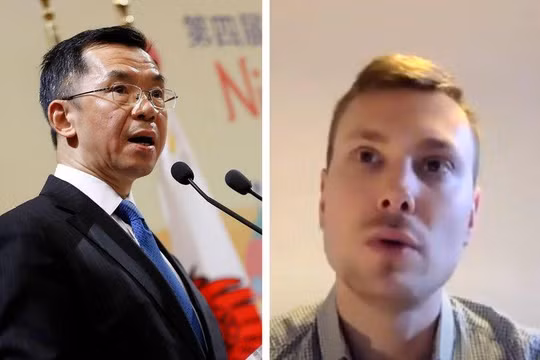 Đại sứ Trung Quốc Lư Sa Dã (trái) và học giả Pháp Antoine Bondaz - hai người gây nên sóng gió ngoại giao Pháp - Trung hiện nay (Ảnh: Lefigaro).