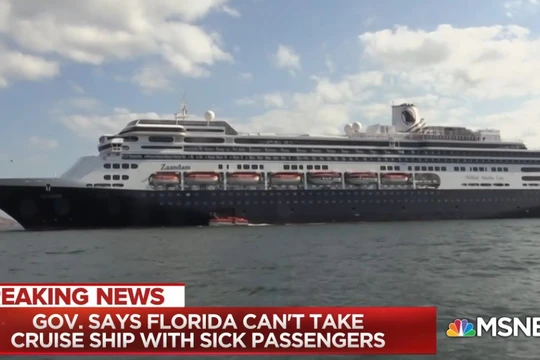 Đã có 4 người chết và 8 người nhiễm COVID-19, tàu Zaandan có nguy cơ trở thành Diamond Princess thứ hai (Ảnh: Guancha).