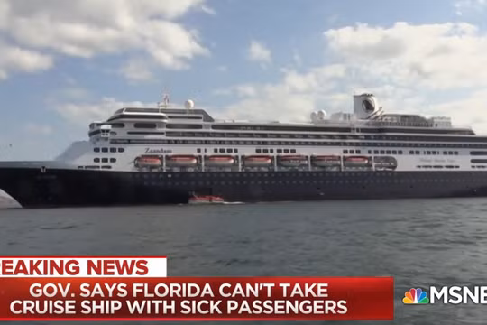 Đã có 4 người chết và 8 người nhiễm COVID-19, tàu Zaandan có nguy cơ trở thành Diamond Princess thứ hai (Ảnh: Guancha).