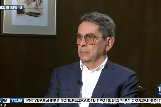 Bộ trưởng Y tế Ukraine Yemets trong chương trình truyền hình với phát ngôn gây sốc (Ảnh: Guancha).