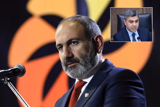 Thủ tướng Nikol Pashinyan và người bị cho là âm mưu sát hại ông, cựu Cục trưởng An ninh Quốc gia Artur Vanetsyan (Ảnh: Getty)