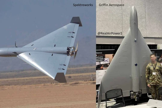 Hai mẫu được cho là bản sao của Shahed-136 đã xuất hiện ở Mỹ: MQM-172 “Arrow” (phải) và LUCAS (trái). Ảnh: Themerge.