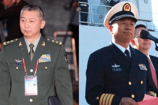 Vưu Hải Đào (trái) và Lý Bằng Trình, 2 tướng Trung Quốc vừa bị thông báo "ngã ngựa". Ảnh: Zaobao.