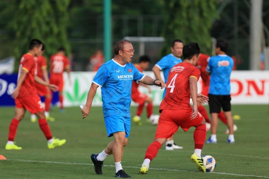 Mục tiêu của đội tuyển Việt Nam là có điểm. Ảnh VFF.