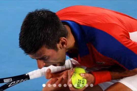 Novak Djokovic trắng tay tại Olympic 2020. Ảnh AP