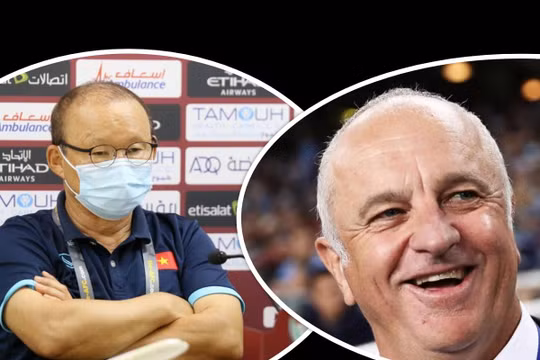 Thầy Park đã có dịp gặp lại cố nhân Graham Arnold trên sân Mỹ Đình. Ảnh AT.