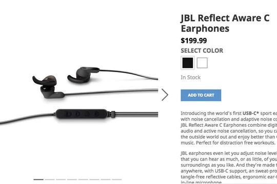 Tai nghe JBL kết nối USB Type-C lên kệ