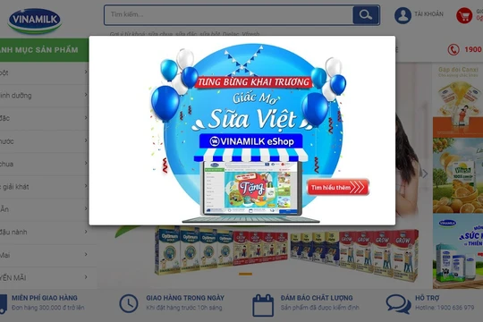 Vinamilk ra mắt website thương mại điện tử Giấc mơ sữa Việt
